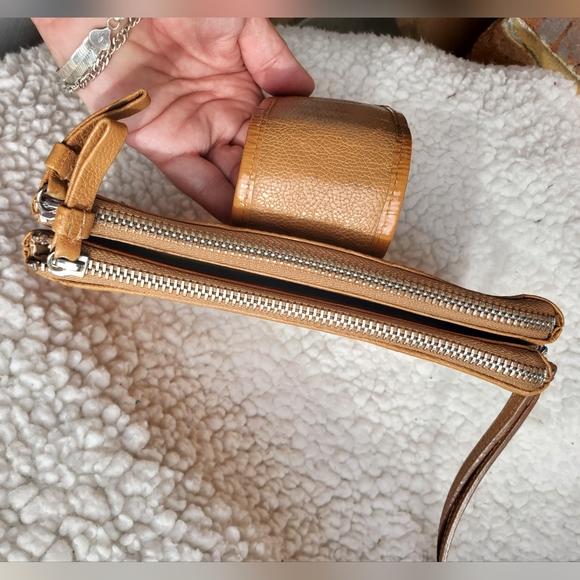 Brighton Tan Patent Leather Cutout Print Wristlet Wallet - Picture 10 of 14